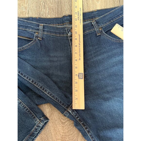 WRANGLER MENS DENIM BLUE JEANS SIZE 36X30 STRAIGHT LEG STRETCH 5 POCKETS WORK - Picture 4 of 8